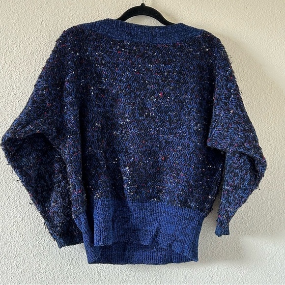 Jaeger VTG Wool Blend Women’s Knit Sweater Fit Small 32”Blue Retro Dolman Sleeve - Picture 9 of 13
